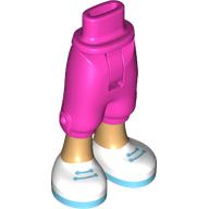 Lego Minidoll Hips and Cropped Trousers with Warm Tan Legs, White/Medium Azure Shoes print [Thin Hinge] / Dark Pink