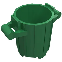 Trash Can with 2 Cover Holders / Green