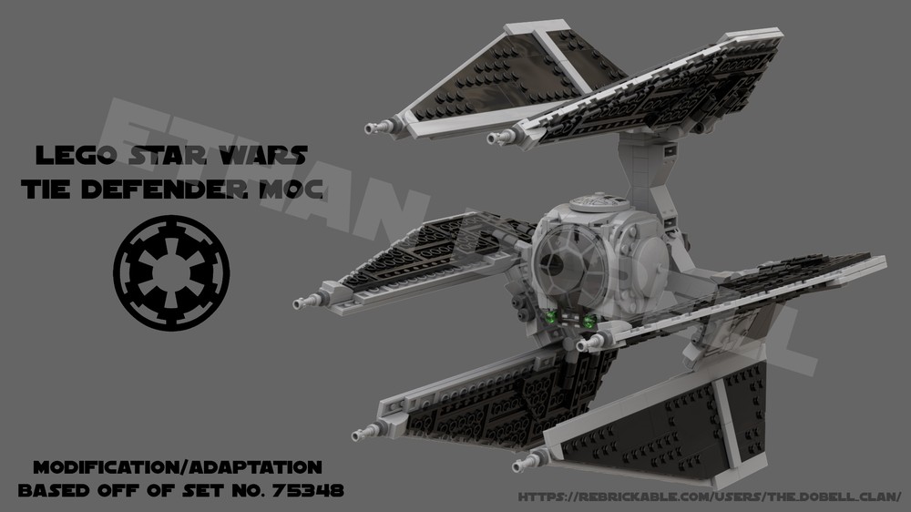 Lego Imperial Tie Defender MOC - Modification/Adaptation of Set No. 75348