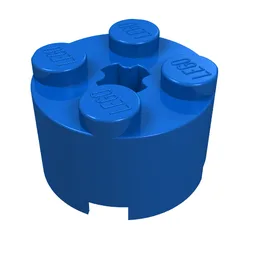 Brick Round 2 x 2 with Axle Hole / Blue