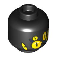 Lego Minifig Head Susan, Multiple Yellow Eyes, Dark Blue Markings / Black