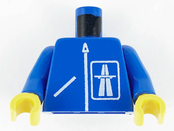 Lego Torso Highway Pattern / Blue Arms / Yellow Hands
