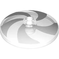 Dish 4 x 4 Inverted with Open Stud [Radar] with White Swirls Print
