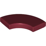 Tile 2 x 2 Curved, Macaroni / Dark Red