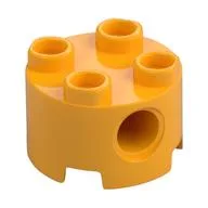 Brick Round 2 x 2, Pin Holes / Bright Light Orange