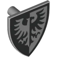 Shield Triangular with Black Falcon and Black Border Print / Light Bluish Gray