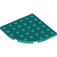 Plate Round Corner 6 x 6 / Dark Turquoise