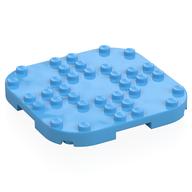 Lego Plate Round Corners 8 x 8 x 2/3 Circle with Reduced Knobs / Medium Blue