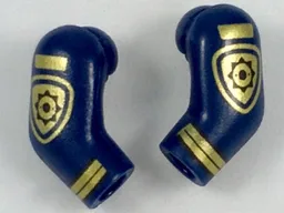 Arm, (Matching Left and Right) Pair with Gold Police Badge and Stripes Pattern / Dark Blue