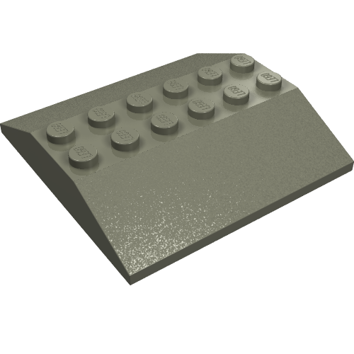Lego Brick Sloped 33° 6 x 6 Double (Train Roof) / Dark Gray
