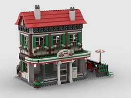 Pizzeria Modulares ländliches Geschäft- und Wohnhaus / Rural business and residential house