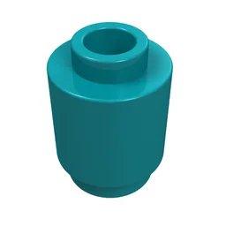 Brick Round 1 x 1 Open Stud / Dark Turquoise