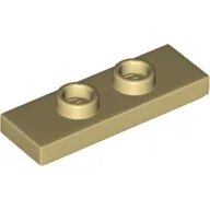 Plate Special 1 x 3 with 2 Studs with Groove and Inside Stud Holder (Jumper) / Tan
