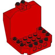 Lego Cockpit 6 x 6 x 5 with Hinge / Red