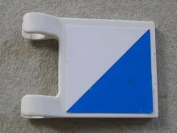 Flag 2 x 2 Square with Flat Edge with SpongeBob Blue and White Diagonal Halves Pattern (Sticker) - Sets 3825 / 3833