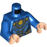 Torso Armor, Dark Blue Panels, Ornate Gold Trim Print, Blue Arms, Light Nougat Hands / Blue