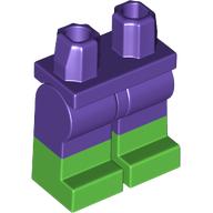 Lego Hips with Dark Purple Legs and Bright Green Boots Pattern / Dark Purple