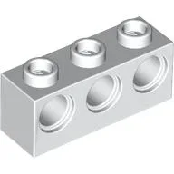 Technic Brick 1 x 3 [3 Pin Holes] / White