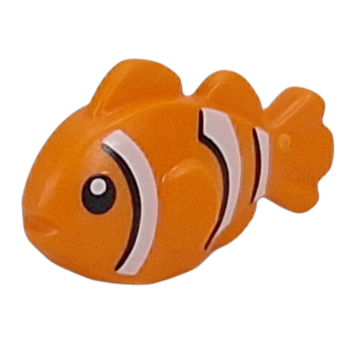 Lego Animal, Fish, White Clown Fish Stripes print / Orange