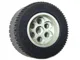 Wheel 36.8mm D. x 26mm VR with Axle Hole with Black Tire 49.6 x 28 VR (6595 / 6594) / Light Gray