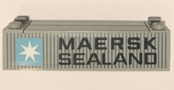 Lego Stickered Assembly 8 x 2 x 1 2/3 with Maersk Sealand Logo Pattern on Both Sides (Stickers) - Sets 10152-1 / 10152-2