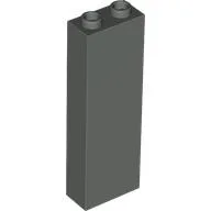 Brick 1 x 2 x 5 with Blocked Open Studs and Bottom Stud Holder with Asymmetric Ridges / Dark Gray