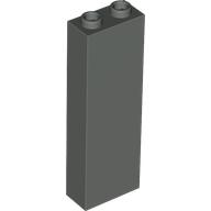 Lego Brick 1 x 2 x 5 with Blocked Open Studs and Bottom Stud Holder with Asymmetric Ridges / Dark Gray