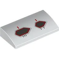 Brick Curved 2 x 4 x 2/3 No Studs with Black/Red Air Intakes Print / White
