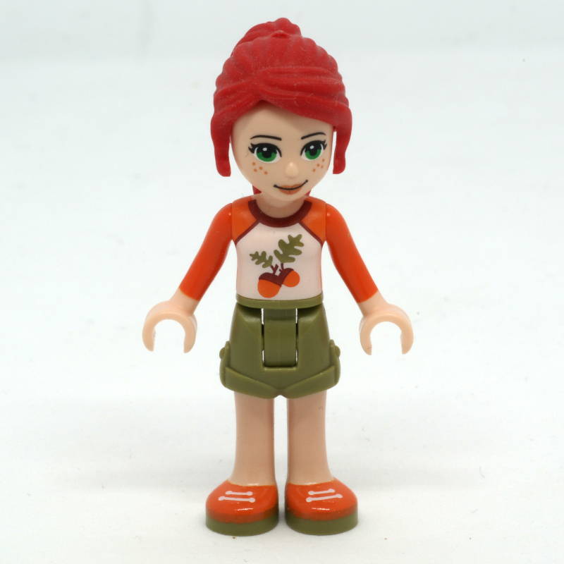 Lego Mia - White/Orange Top, Olive Green Skirt