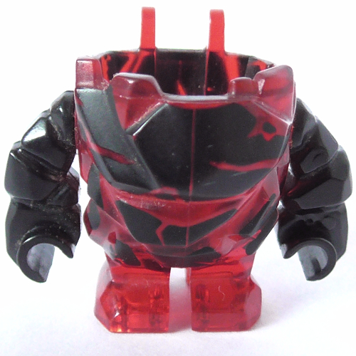 Lego Body Rock Monster - Torso/Legs with Black Arms Assembly / Trans-Red