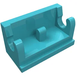Hinge Brick 1 x 2 Base / Medium Azure