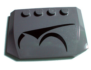Lego Wedge 4 x 6 x 2/3 Triple Curved with Magna Guard Symbols Left Pattern (Sticker) - Set 7673