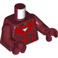 Lego Torso, Iron Man Mark 6 Armor, Triangle Arc Reactor print, Dark Red Arms and Hands / Dark Red