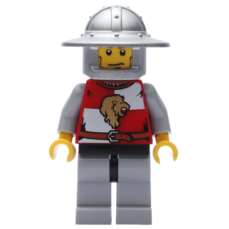 Lego Lion Knight, Wide Brim Helmet, Cheek Lines / Scared