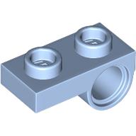 Lego Plate Special 1 x 2 with Pin Hole Underneath / Bright Light Blue