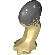 Lego Animal Body Part, Dinosaur, Triceratops Leg, Left, Front, with Pin, Dark Bluish Grey Print / Tan