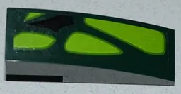 Slope, Curved 3 x 1 with Black Scale and 4 Lime Scales Pattern Model Left Side (Sticker) - Set 9450