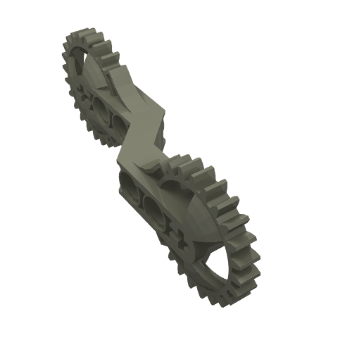 Lego Technic Arm 1 x 7 x 3 with Gear Ends / Dark Gray
