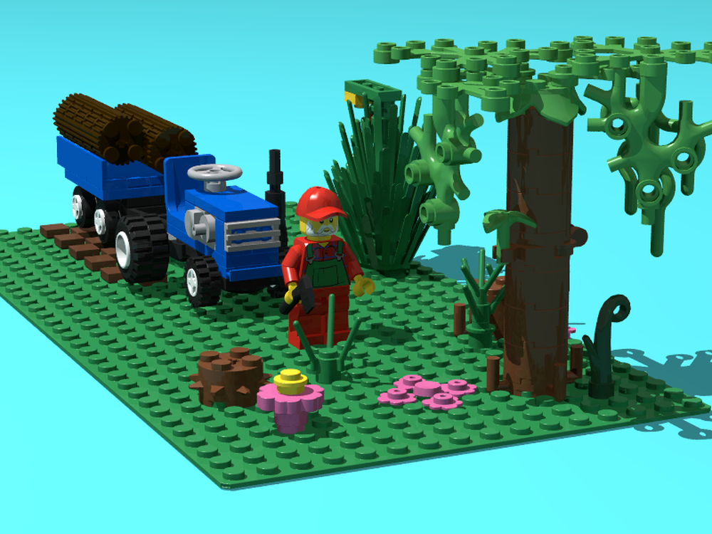 Lego Tracktor and Woodcutter