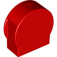 Lego Duplo Brick 1 x 3 x 2 Round Top, Cut Away Sides / Red