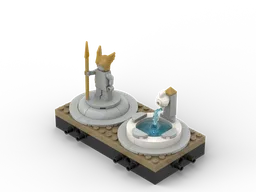 Modular Park/Garden - statue with spear, well with outlet