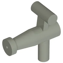 Minifig Hose Nozzle T Handle with 24L String / Light Gray
