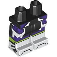Lego Hips with Black Legs and White Boots Pattern, Dark Purple Armor, Lime Stripe print