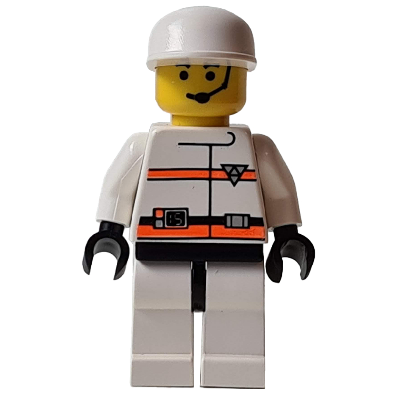 Lego Man - White Torso R.E.S.Q, White Legs, White Cap