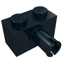 Brick Special 1 x 2 with Pin / Black