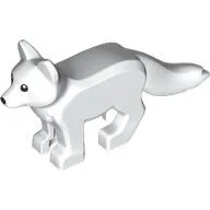 Animal, Snow Fox with Black Eyes Print / White