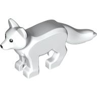 Lego Animal, Snow Fox with Black Eyes print / White