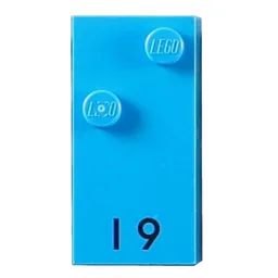 Braille Brick 2 x 4 with 2 Studs ⠊ and 'I 9' Print / Dark Azure