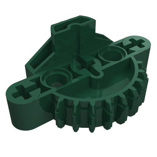 Lego Large Figure Skeletal, Torso, Gear 9 Tooth with 3 Axle Holes and 2 Holes (Matoran) / Dark Green
