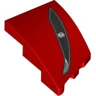 Brick Wedged, Curved 3 x 2 with Stud Notch Left with Black Headlight Print